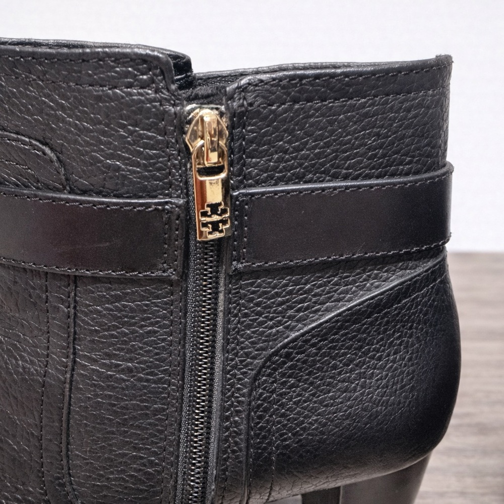 Tory Burch Black Ankle Booties with Gold Accent - Picture 4 of 4
